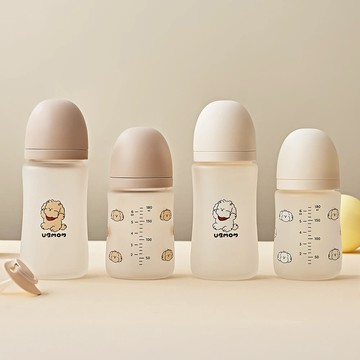 韓國【UBMOM】可可狗&奶糖狗狗矽膠玻璃奶瓶 寶寶奶瓶 玻璃奶瓶