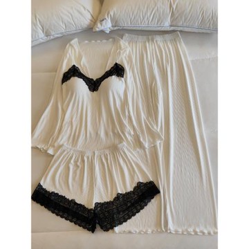 莫代爾睡衣女2024年新款帶胸墊性感純欲風吊帶春秋冬季家居服夏天