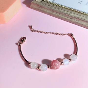 月老來臨 真姻緣 愛情運 紅紋石 月亮石 水晶手鏈 天然石