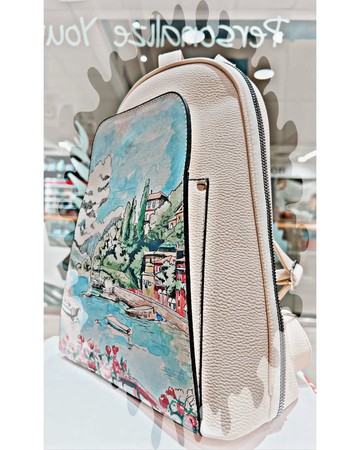 【藝術經典】莫內撐傘的女人 / 意大利科莫湖 - 小背囊/背包