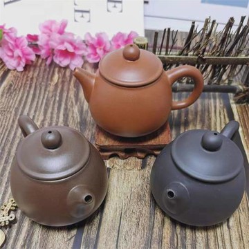 宜興紫砂壺手工原礦朱泥紫泥高梨壺小號茶壺球孔泡茶壺小容量茶具