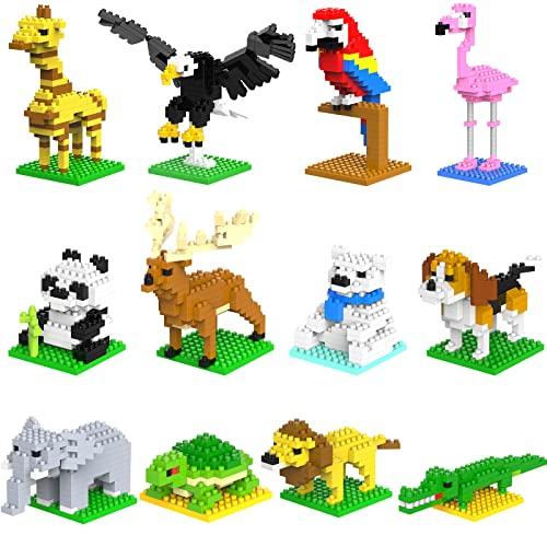 Kimiangel Party Favors for Kids, 12 Pack Mini Animals Building