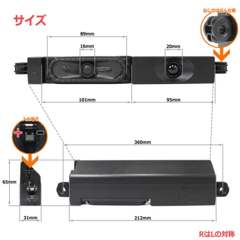 ツイーター＆フルレンジ 2WayスピーカーBOX L/R[2個セット] サウンドバー自作に最適 8Ω/MAX20W[スピーカー自作/DIYオーディオ]  | LINEショッピング