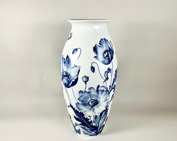 古董巨型胡欽羅伊特花瓶 德國手工彩繪 1910年 品相極佳。