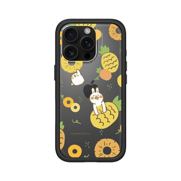 iPhone 16 Pro Mod NX 黑 - 懶散兔與啾先生 Lazy Rabbit and Mr.Chu - 鳳梨