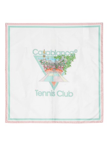 Casablanca - Tennis Club silk scarf - men - Silk - One Size - White