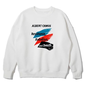 加繆作品集鼠疫反抗者/凡物制原創加絨寬松落肩男女印花圓領衛衣