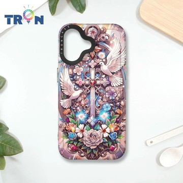 TRON IPHONE 16 十字架華麗金光閃閃 MAGSAFE 磁吸 防摔 太空殼 透黑 手機殼