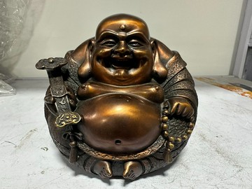 全新祥獅，圓如意佛，高14.5，肚直徑15.5，重1.75公