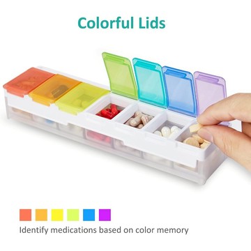 【護立康 免運費】七日快速填充保健盒 藥盒 保健盒 隨身藥盒 隨身收納 藥物裝填 藥物收納 藥品保存 四格藥盒 魚油