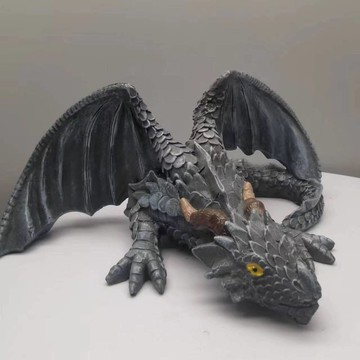 掃貨趁現在 飾品 躲藏屋 魚缸造景 水族造景 微景觀 魚缸擺件 魚缸造景沉水樹脂高檔擺件大蹲龍雕塑哥特式工藝桌面展翅龍