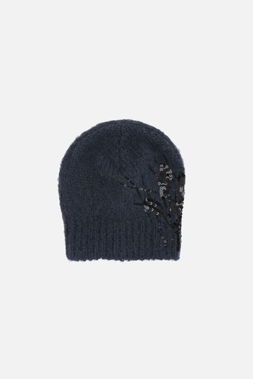 BRUNELLO CUCINELLI floral embroidered mohair wool blend beanie Woman
