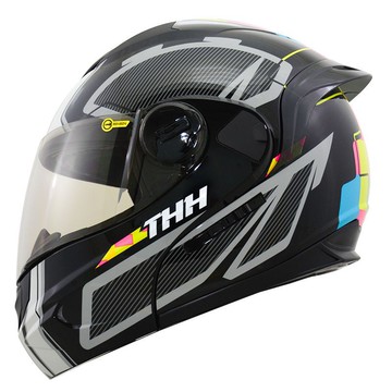 【國產高品質】THH T797N 萬花筒 亮黑彩 可掀式安全帽 可樂帽