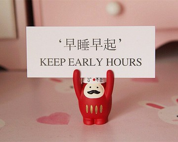 小豬舉牌舉手留言夾桌面創意小擺件達摩照片夾送自律卡