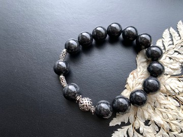 天然烏雞種翡翠手鍊 男士手鍊 925銀手鍊 送禮 男生手鍊