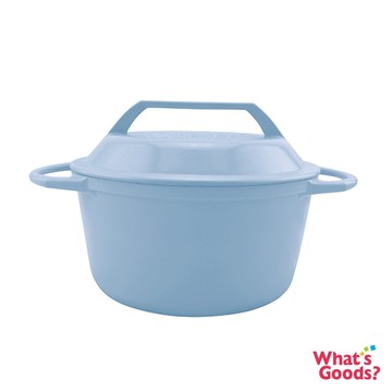 廠商配送  【日本燕子鍋】不鏽鋼深型18cm琺瑯鍋1(蘇打藍)