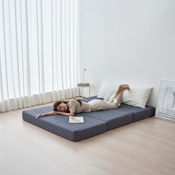 THERIX HOME 雙層三折床墊  15cm  炭灰色  超單人