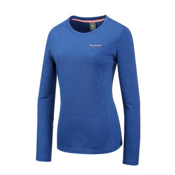 【【蘋果戶外】】山林 22P18-88 藍色 女款 圓領雲彩針織保暖上衣刷毛衣保暖衣中層衣運動上衣 Mountneer 秋冬