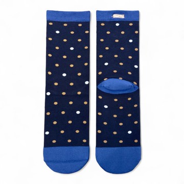 BestTag 小圓點襪 深藍焦糖 22-28cm