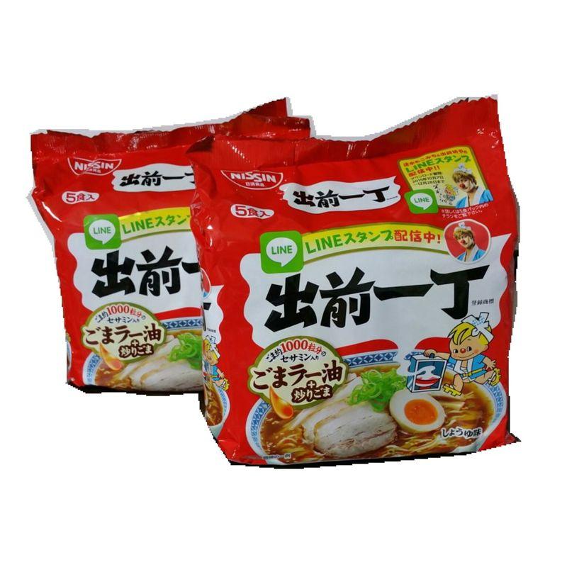 日清食品 出前一丁 しょうゆ ごまラー油 炒りごま ５食パック×2