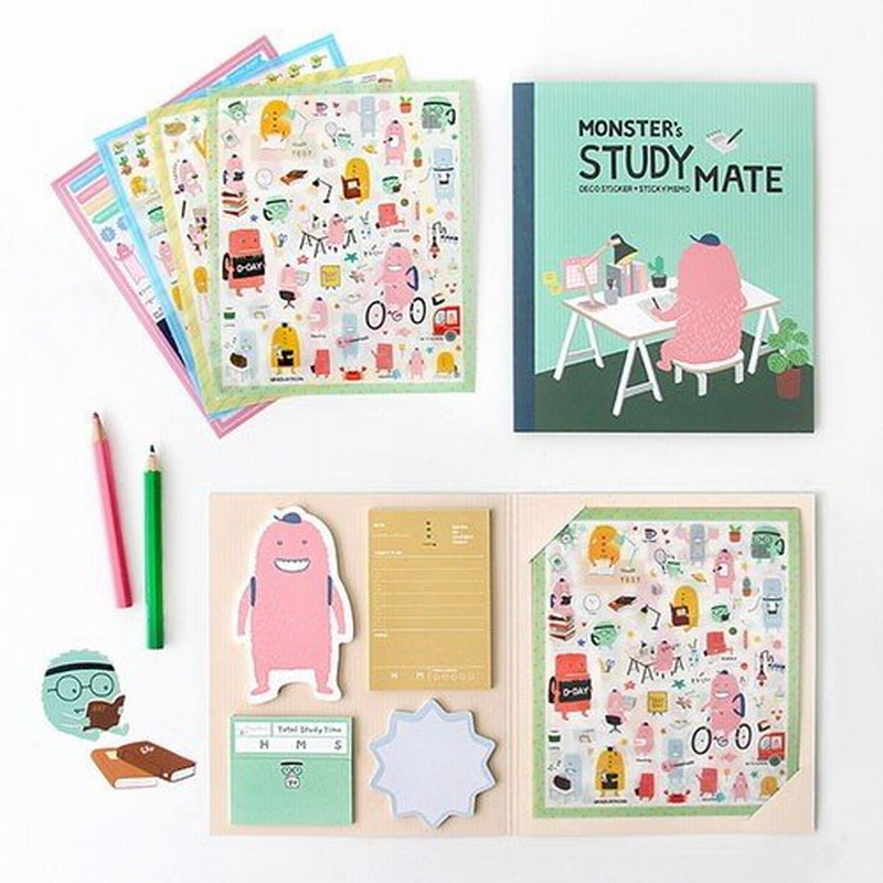 韓国雑貨 お勉強も楽しくないと Monster S Study Mate Deco Sticker Sticky Memo 韓国文房具 可愛い かわいい 通販 Lineポイント最大0 5 Get Lineショッピング