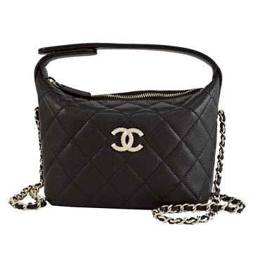 CHANEL AP4747 25C Hobo 限定款CC LOGO兩用鍊包.黑/淡金