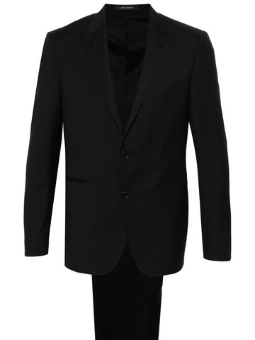 Tagliatore - single-breasted virgin wool suit - men - Cupro/Virgin Wool - 48 - Black