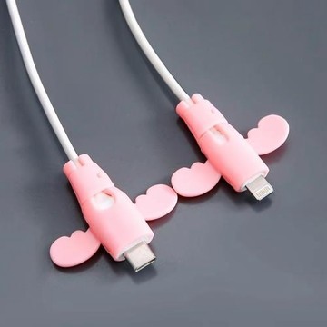小天使數據線保護套頭防折斷充電線保護套線手機電線接頭通用學生