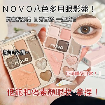 台灣出貨 NOVO調色眼影盤 面部綜合8色彩妝盤 眼影 高光 修容 腮紅盤 面部立體 提亮修容 眼影 陰影 多用盤眼頰盤