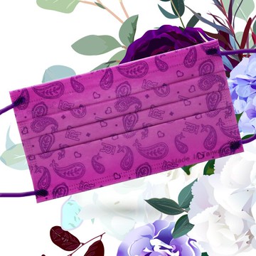 麗正 成人平面型醫用口罩(紫羅蘭變形蟲)-30入 /單片包裝