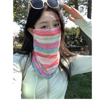 夏季新款防曬面罩面紗女遮全臉圍脖套頭護頸騎行開車透氣脖套百搭