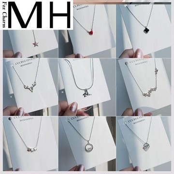 新款軟妹森系石榴石女孩驚喜感動脖鏈超仙三葉草項鏈女四葉草