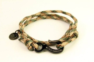 【METALIZE】Hook with rope bracelet 三圈式傘繩手鍊 -工業鉤款-綠迷彩(黑色)