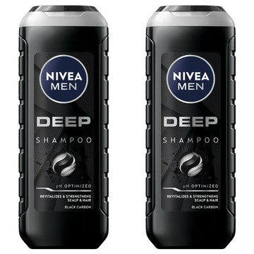 NIVEA 妮維雅 MEN 台灣公司貨 男士深極炭持久淨油洗髮精  500ml  2瓶