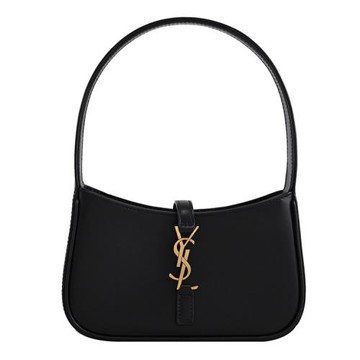 YSL 710318 Le 5À7 品牌LOGO勾釦迷你手袋/單肩包.黑