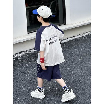 男童夏裝套裝純棉2025新款夏季兒童短袖運動服男孩薄款速干兩件套