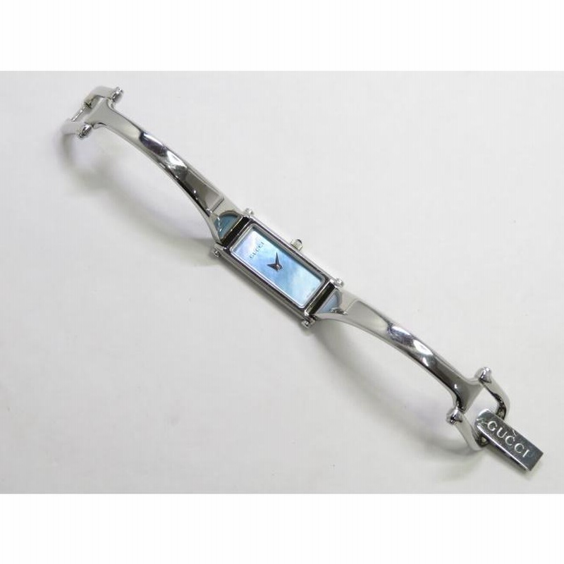 中古】GUCCI レディース腕時計 バングルウォッチ SS ブルー 中古】GUCCI レディース腕時計 バングルウォッチ SS ブルー