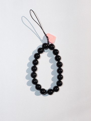 Onyx Beaded String Phone Charm_Round
