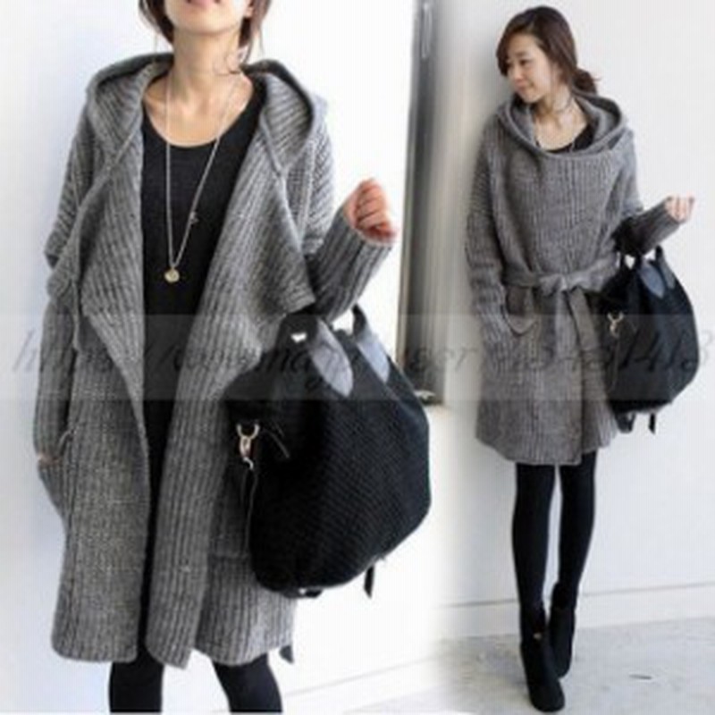 カーディガン ロングカーディガン ロングカーデ ニット レディース ショールニット ロング フード付きカーディガン ニットコート 通販 Lineポイント最大1 0 Get Lineショッピング