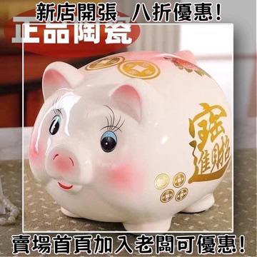 臺灣出貨??小豬存錢罐陶瓷衹進不出2025年新款兒童男女孩子衹存不取儲蓄錢罐