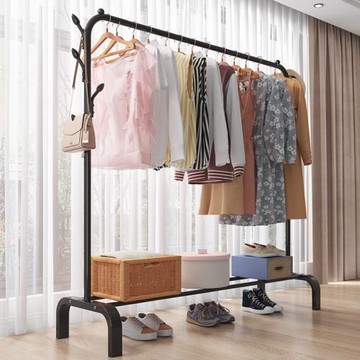 簡易晾衣架衣帽架落地室內家用臥室雙桿式掛衣架子陽臺衣服收納架