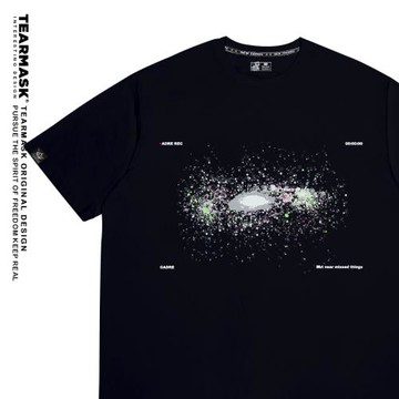 銀河系宇宙星空t恤春夏男女滿天星寬松男女裝情侶裝王一博同款