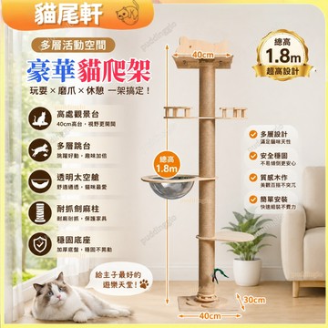 【台灣現貨/免運費】木質太空艙貓跳台 貓爬架 實木貓爬架 貓抓板 貓窩 原木紋貓跳台 貓咪跳台 絨布貓跳台 貓咪別墅