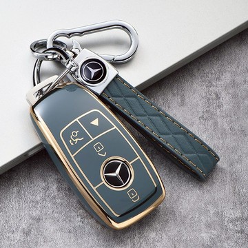 適用於M-Benz E-Class E200 E300 E400 W213 賓士 感應晶片 鑰匙包 benZ鑰匙保護套