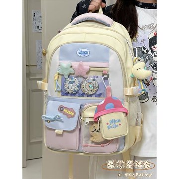 茶話會ins百搭大容量書包女 可愛痛包雙肩包初中女生高中學生背包