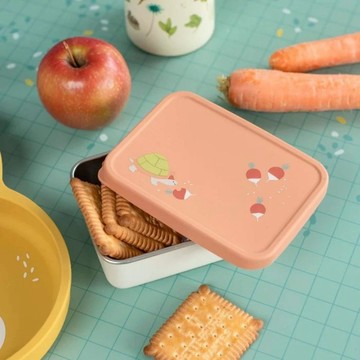 法國 Moulin Roty 三隻小兔不鏽鋼便當盒(附矽膠強力密封蓋)