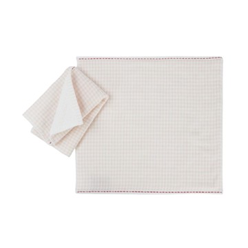 [家速配]方格紗布小手巾-紅色