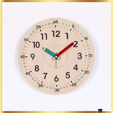 兒童學習掛鐘靜音模擬教育時鐘(26.2 厘米)