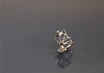 圖像系列-踩花蝶開口925銀戒
