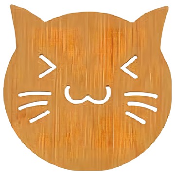 小麥購物 木質隔熱墊 Y079 大(14 x 14cm) 38g  小貓  10個